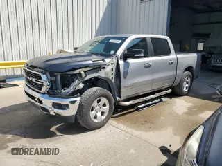 2019 Ram 1500 Big Horn with VIN 1C6SRFFT2KN680595, listed as a Copart auction lot 61492085 with 186,956 mi miles and Salvage title. Bid and sale history available at DreamBid. Image 1.