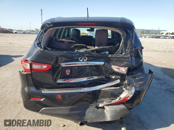2015 Infiniti QX60 with VIN 5N1AL0MN8FC548333, listed as a Copart auction lot 55076595 with 131,308 mi miles and Salvage Title. Bid and sale history available at DreamBid. Image 6.