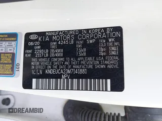2021 Kia Seltos S z VIN KNDEUCA23M7141881, wystawiony jako IAAI lot #41949293 z przebiegiem 41 881 mil mil oraz . Historia ofert i sprzedaży dostępna na DreamBid. Obrazek 9.