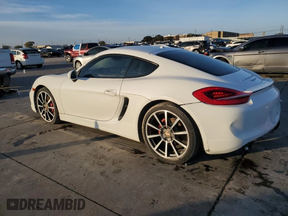 2014 Porsche Cayman S с VIN WP0AB2A83EK193755, выставлен на аукционе Copart как лот 83566134 с пробегом 49 965 миль миль и Списание • Salvage title. История ставок и продаж доступна на DreamBid. Изображение 2.