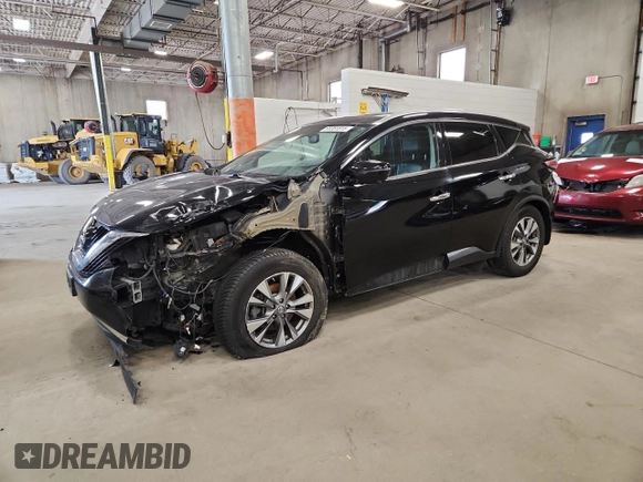 2017 Nissan Murano SL z VIN 5N1AZ2MH9HN158188, wystawiony jako Copart lot #58381815 z przebiegiem 126 272 mil mil oraz Szkoda całkowita • Salvage title. Historia ofert i sprzedaży dostępna na DreamBid. Obrazek 1.