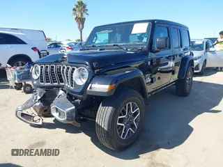 2024 Jeep Wrangler Sahara with VIN 1C4PJXEN9RW111214, listed as a IAAI auction lot 41653921 with 9,118 mi miles and . Bid and sale history available at carsss.com. Image 17.