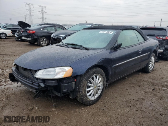 2002 Chrysler Sebring LXi with VIN 1C3EL55R82N171042, listed as a Copart auction lot 82014824 with 49,752 mi miles and Salvage Title. Bid and sale history available at DreamBid. Image 1.