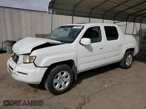 2006 Honda Ridgeline RTL with VIN 2HJYK16506H570523, listed as a Copart auction lot 75746474 with 142,694 mi miles and Salvage Title. Bid and sale history available at carsss.com. Image 1.