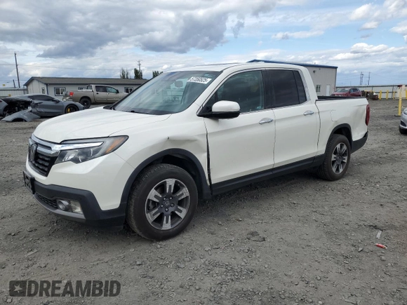 2019 Honda Ridgeline RTL-E with VIN 5FPYK3F74KB039057, listed as a Copart auction lot 57350525 with 105,102 mi miles and Salvage title. Bid and sale history available at DreamBid. Image 1.