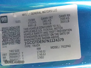 2022 Chevrolet Colorado 4WD Z71 z VIN 1GCGTDEN7N1124379, wystawiony jako IAAI lot #42372796 z przebiegiem 60 943 mil mil oraz . Historia ofert i sprzedaży dostępna na DreamBid. Obrazek 9.