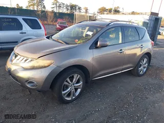 2009 Nissan Murano SL with VIN JN8AZ18W69W130369, listed as a IAAI auction lot 41766457 with 999,999 mi miles. Bid and sale history available at carsss.com. Image 2.