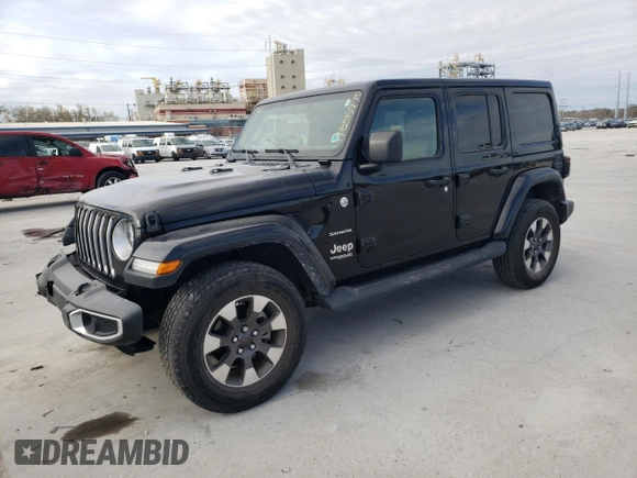 2022 Jeep Wrangler Unlimited Sahara with VIN 1C4HJXEG3NW248021, listed as a Copart auction lot 47555775 with 31,479 mi miles and Salvage Title. Bid and sale history available at DreamBid. Image 1.