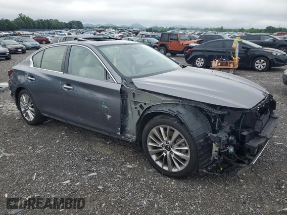 2020 Infiniti Q50 Luxe with VIN JN1EV7AP8LM208073, listed as a Copart auction lot 60069265 with 21,787 mi miles and Salvage title. Bid and sale history available at DreamBid. Image 4.