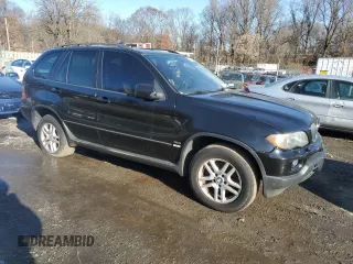 2005 BMW X5 3.0i with VIN 5UXFA13555LY21474, listed as a Copart auction lot 82994644 with 0 mi miles and Salvage Title. Bid and sale history available at carsss.com. Image 4.