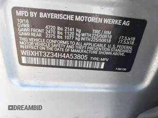 2017 BMW X1 xDrive28i z VIN WBXHT3Z34H4A53805, wystawiony jako IAAI lot #40682476 z przebiegiem 225 253 mil mil oraz . Historia ofert i sprzedaży dostępna na DreamBid. Obrazek 9.