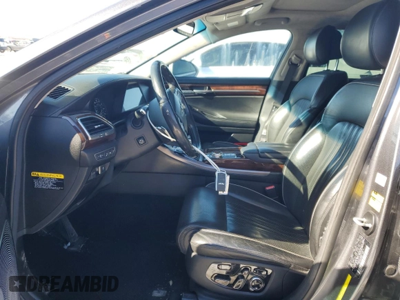 2017 Genesis G90 5.0L Ultimate with VIN KMHG54JH0HU023614, listed as a Copart auction lot 46074205 with 83,591 mi miles and Salvage Title. Bid and sale history available at carsss.com. Image 7.