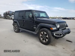 2022 Jeep Wrangler Unlimited Sahara with VIN 1C4HJXEG3NW248021, listed as a Copart auction lot 47555775 with 31,479 mi miles and Salvage Title. Bid and sale history available at DreamBid. Image 4.