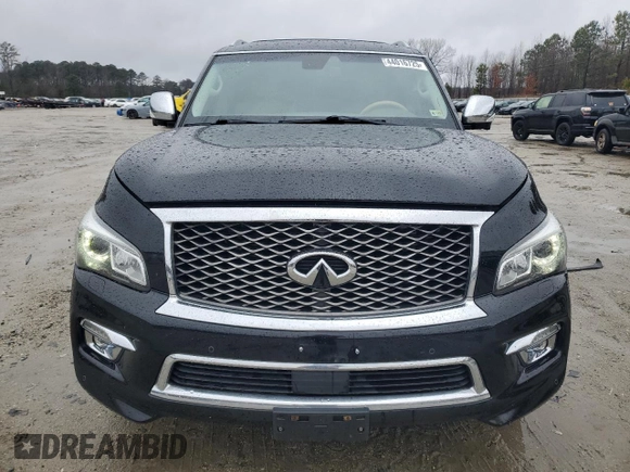 2016 Infiniti QX80 Limited with VIN JN8AZ2NE6G9122432, listed as a Copart auction lot 44016725 with 138,446 mi miles and Salvage title. Bid and sale history available at DreamBid. Image 5.