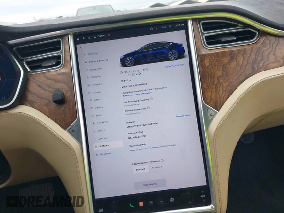 2017 Tesla Model S 100D with VIN 5YJSA1E25HF184502, listed as a IAAI auction lot 41834310 with 92,887 mi miles and . Bid and sale history available at DreamBid. Image 7.