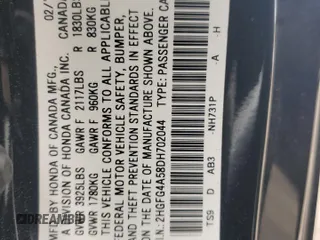 2013 Honda Civic Si z VIN 2HGFG4A58DH702044, wystawiony jako Copart lot #57147525 z przebiegiem 108 805 mil mil oraz Szkoda całkowita • Salvage title. Historia ofert i sprzedaży dostępna na DreamBid. Obrazek 12.
