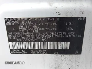 2017 Toyota RAV4 LE with VIN 2T3BFREV7HW595503, listed as a IAAI auction lot 42131114 with 68,204 mi miles and . Bid and sale history available at DreamBid. Image 9.