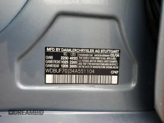 2004 Mercedes-Benz E-Class 5.0L with VIN WDBUF70J34A551104, listed as a Copart auction lot 51404534 with 0 mi miles and Clean Title. Bid and sale history available at carsss.com. Image 13.
