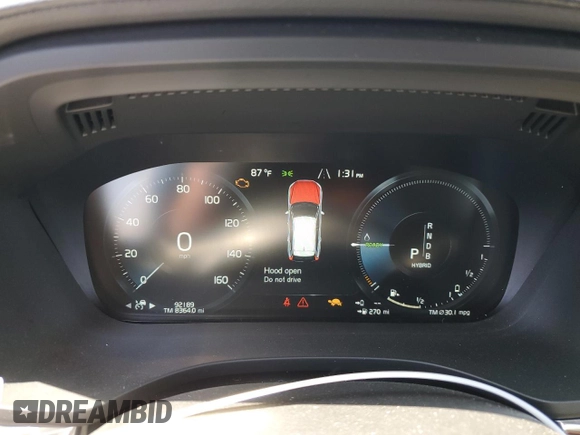 2019 Volvo XC60 Inscription with VIN LYVBR0DL6KB278863, listed as a Copart auction lot 65335514 with 92,189 mi miles and Salvage Title. Bid and sale history available at carsss.com. Image 9.
