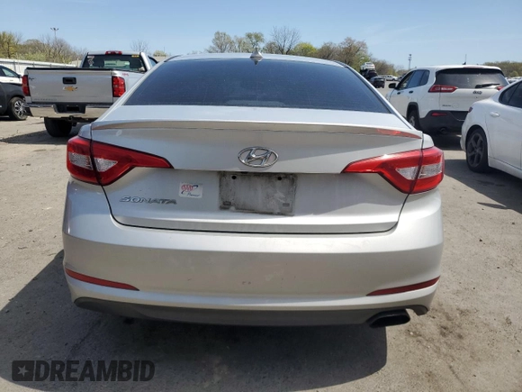 2016 Hyundai Sonata SE with VIN 5NPE24AFXGH387194, listed as a Copart auction lot 53805575 with 168,158 mi miles and Salvage Title. Bid and sale history available at carsss.com. Image 6.