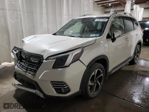 2023 Subaru Forester Touring with VIN JF2SKARC2PH455628, listed as a Copart auction lot 87621435 with 25,255 mi miles and Salvage Title. Bid and sale history available at carsss.com. Image 1.