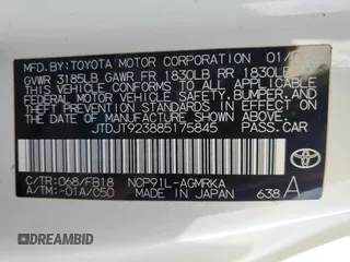 2008 Toyota Yaris с VIN JTDJT923885175845, выставлен на аукционе Copart как лот 43455365 с пробегом 279 979 миль миль и Списание • Salvage title. История ставок и продаж доступна на DreamBid. Изображение 14.