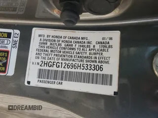 2006 Honda Civic Cpe LX with VIN 2HGFG12696H533306, listed as a Copart auction lot 68931064 with 161,681 mi miles and Salvage Title. Bid and sale history available at carsss.com. Image 15.