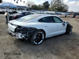 2024 Porsche Taycan with VIN WP0AA2Y1XRSA12641, listed as a Copart auction lot 44576355 with 4,449 mi miles and Salvage Title. Bid and sale history available at DreamBid. Image 3.
