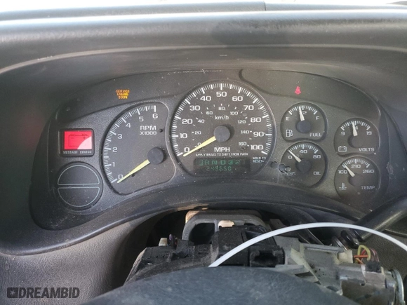 2001 Chevrolet Silverado 1500 LT with VIN 2GCEC19TX11134214, listed as a Copart auction lot 47254595 with 249,650 mi miles and Salvage Title. Bid and sale history available at carsss.com. Image 9.