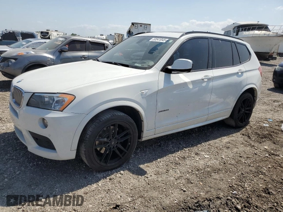 2014 BMW X3 xDrive35i with VIN 5UXWX7C51E0E76059, listed as a Copart auction lot 53541045 with 120,915 mi miles and Clean Title. Bid and sale history available at DreamBid. Image 1.