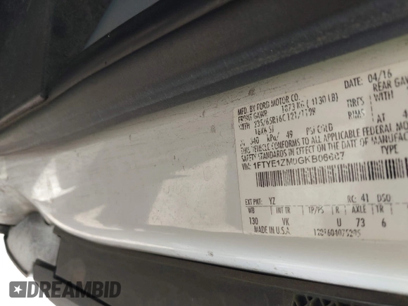2016 Ford Transit Cargo with VIN 1FTYE1ZM0GKB06687, listed as a IAAI auction lot 42232871 with 330,423 mi miles and . Bid and sale history available at DreamBid. Image 9.