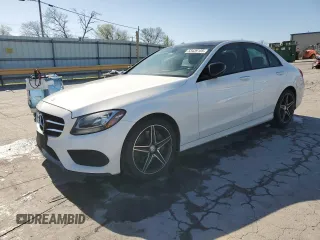 2017 Mercedes-Benz C 300 with VIN WDDWF4KB8HR214942, listed as a Copart auction lot 53439155 with 112,240 mi miles and Salvage Title. Bid and sale history available at carsss.com. Image 1.