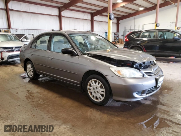 2005 Honda Civic LX with VIN 2HGES16545H504239, listed as a Copart auction lot 53950195 with 183,814 mi miles and Salvage Title. Bid and sale history available at DreamBid. Image 4.
