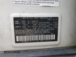 2012 Subaru Outback Prem with VIN 4S4BRCCC2C3253583, listed as a Copart auction lot 54341135 with 174,624 mi miles and Salvage title. Bid and sale history available at DreamBid. Image 14.