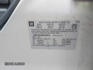 2013 Chevrolet Equinox LT z VIN 2GNFLEE34D6188916, wystawiony jako IAAI lot #42195799 z przebiegiem 153 798 mil mil oraz . Historia ofert i sprzedaży dostępna na DreamBid. Obrazek 9.