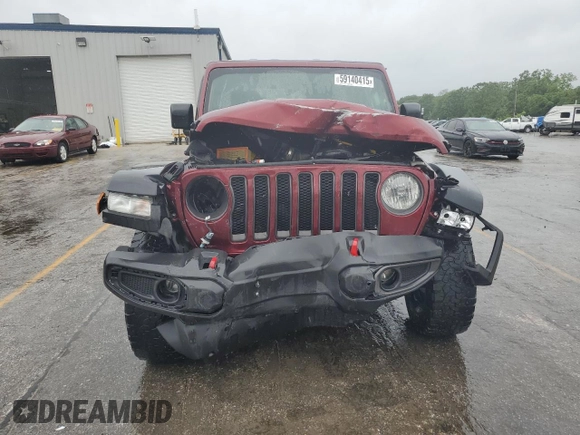 2021 Jeep Wrangler Unlimited Rubicon with VIN 1C4HJXFN1MW695586, listed as a Copart auction lot 59140415 with 47,059 mi miles and Salvage title. Bid and sale history available at DreamBid. Image 5.