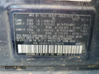2012 Subaru Outback 2.5i Limited with VIN 4S4BRCKC8C3258210, listed as a Copart auction lot 44343965 with 221,895 mi miles and Salvage Title. Bid and sale history available at carsss.com. Image 15.