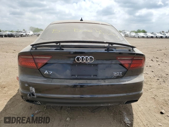 2016 Audi A7 Premium Plus with VIN WAUWGAFC0GN079578, listed as a Copart auction lot 56789055 with Not provided miles and Salvage title. Bid and sale history available at DreamBid. Image 6.