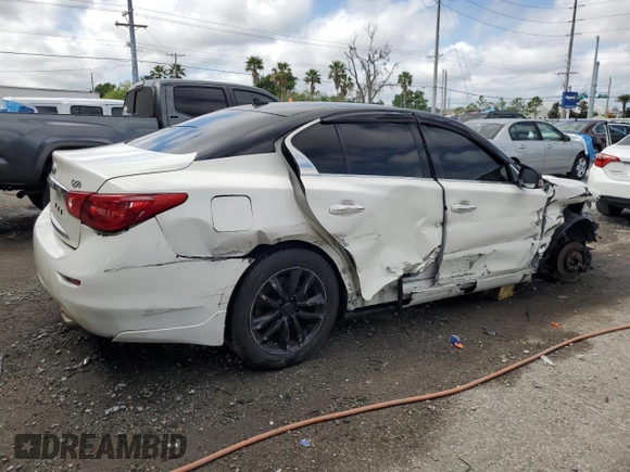 2014 Infiniti Q50 Premium with VIN JN1BV7AP8EM681848, listed as a Copart auction lot 51243735 with 131,411 mi miles and Salvage Title. Bid and sale history available at carsss.com. Image 3.