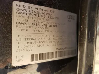 2017 Audi allroad Premium Plus with VIN WA18NAF45HA090296, listed as a Copart auction lot 83485734 with 0 mi miles and Salvage Title. Bid and sale history available at carsss.com. Image 13.