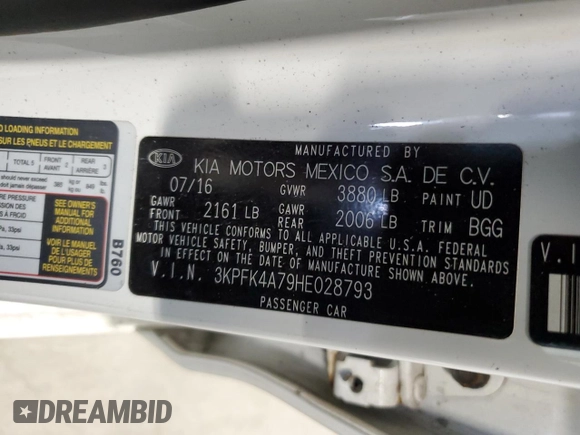 2017 Kia Forte LX with VIN 3KPFK4A79HE028793, listed as a Copart auction lot 44377515 with 98,812 mi miles and Salvage Title. Bid and sale history available at carsss.com. Image 12.