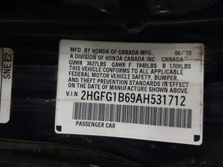 2010 Honda Civic Cpe LX with VIN 2HGFG1B69AH531712, listed as a IAAI auction lot 41235917 with 84,521 mi miles. Bid and sale history available at carsss.com. Image 9.