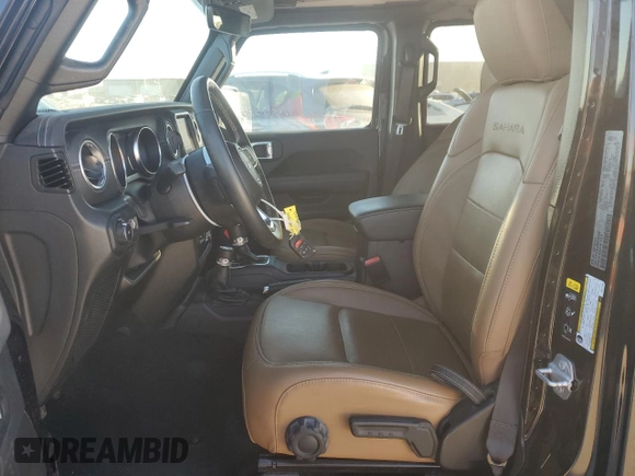 2022 Jeep Wrangler Unlimited Sahara with VIN 1C4HJXEG9NW191002, listed as a Copart auction lot 42486595 with 21,301 mi miles and Salvage title. Bid and sale history available at DreamBid. Image 7.