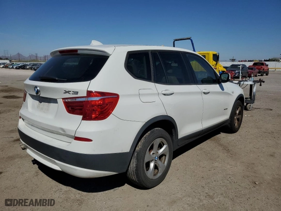 2011 BMW X3 28i with VIN 5UXWX5C57BL711172, listed as a Copart auction lot 50624805 with 157,665 mi miles and Clean Title. Bid and sale history available at carsss.com. Image 3.