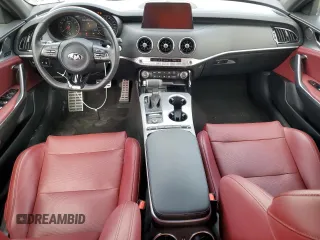 2021 Kia Stinger GT1 with VIN KNAE45LC9M6090262, listed as a Copart auction lot 77339854 with 3,354 mi miles and Salvage Title. Bid and sale history available at carsss.com. Image 8.