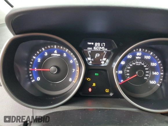 2013 Hyundai Elantra GLS with VIN 5NPDH4AE8DH452007, listed as a Copart auction lot 45407685 with 160,345 mi miles and Clean title. Bid and sale history available at DreamBid. Image 9.
