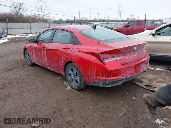 2021 Hyundai Elantra SEL with VIN 5NPLM4AG3MH021194, listed as a IAAI auction lot 41635580 with 102,891 mi miles. Bid and sale history available at carsss.com. Image 3.