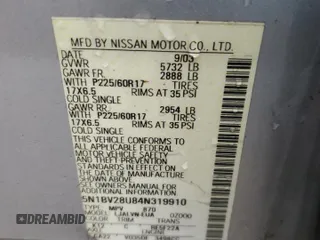 2004 Nissan Quest S with VIN 5N1BV28U84N319910, listed as a Copart auction lot 43429875 with 0 mi miles and Salvage Title. Bid and sale history available at carsss.com. Image 13.