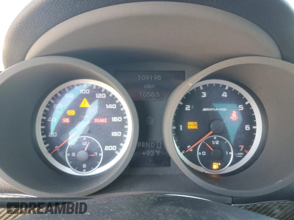 2007 Mercedes-Benz SLK-Class 5.5L AMG with VIN WDBWK73F67F150682, listed as a Copart auction lot 69413164 with 109,198 mi miles and Salvage Title. Bid and sale history available at carsss.com. Image 9.