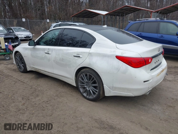 2016 Infiniti Q50 3.0t Red Sport 400 with VIN JN1FV7AR5GM450606, listed as a IAAI auction lot 41614906 with 108,187 mi miles. Bid and sale history available at carsss.com. Image 3.